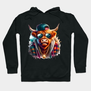 Hip Hop Highland Cow Hoodie